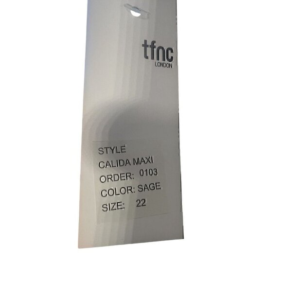 TFNC London Calida Maxi Dress Sage Pleated V-Neck Size 22 - Picture 5 of 7